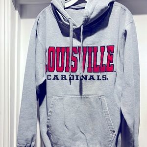 Gray Louisville Cardinals hooded sweatshirt